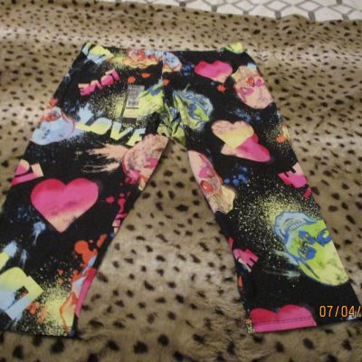 No Boundaries Heart Skull High Rise Capri Cotton Leggings Juniors Women Black XL