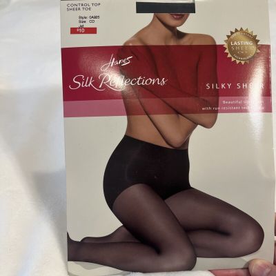 Hanes Silk Reflections Control Top Sheer Toe Size CD Color Jet Style 0A925