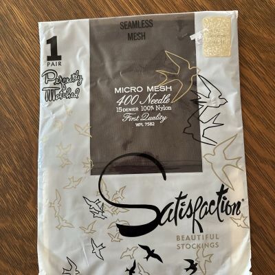 Vintage 1960s Satisfaction Micro Mesh Nylon Stockings New Sealed in Package