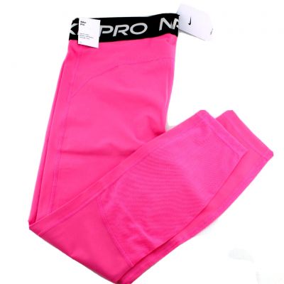 New NIKE Pro Tight Fit Size 2X Pink Mid-Rise Mesh-Paneled Women Legging MSRP $50