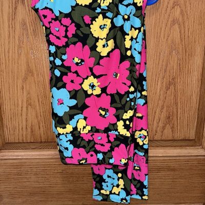 NWT  LuLaRoe TC2  Tall Curvy 2 Leggings Multicolored Floral Flowers