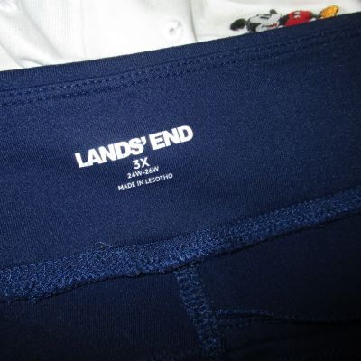 Women's Lands' End Blue Ankle Leggings Pants Size 3X 24W-26W
