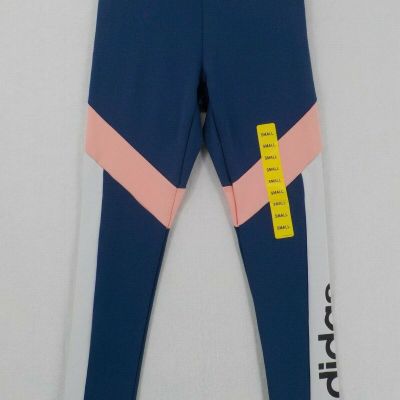 Adidas Climalite Leggings Womens SZ S Blue White Pink Colorblock Activewear NWOT