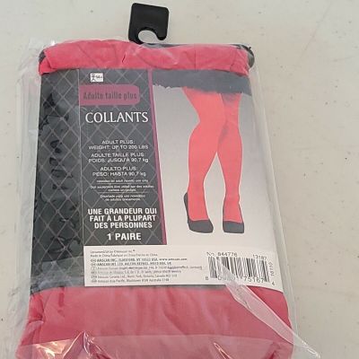 Red Plus Size Tights Opaque Halloween Christmas Valentines Costumes Sexy NEW