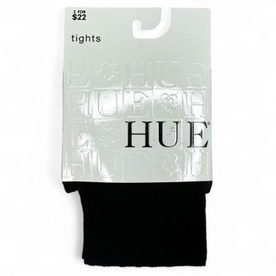 NWT HUE Triple Rib Tights Womens Size 1 Black - Control Top 1 Pair Pack