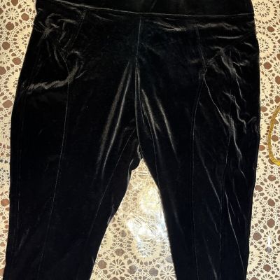 Democracy Womens Glider Plus Sz 3X Black Velvet/Velour Pull On Slimming NWOT