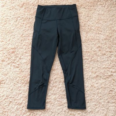 Athleta Black Zipper Capris Athletic Sports Leggings XXS