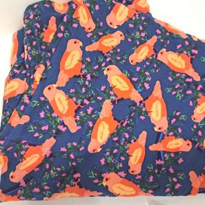 Lularoe Tall & Curvy Leggings Multicolor Birds and Flowers Print