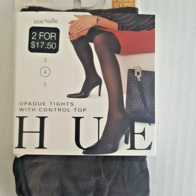 HUE OPAQUE TIGHTS Control Top NWT SIZE 4 Plus Size Espresso