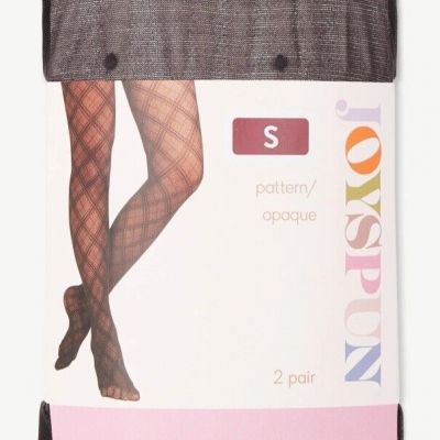 New Joyspun 2pk Women High Waist Dot and Opaque Sheer Tights Size S