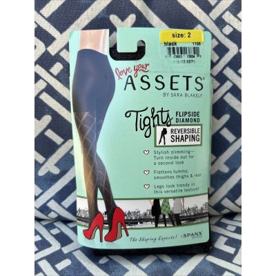 Assets by Spanx Reversible Shaping Tights Black Size 2 New