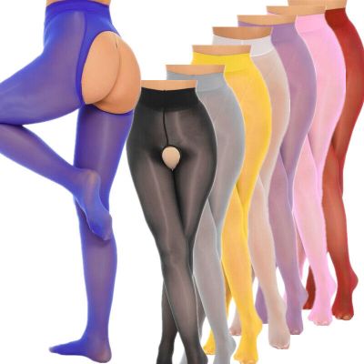 US Women's Sheer High Waist Footed Pantyhose Glossy Tights Ultra Thin Stockings