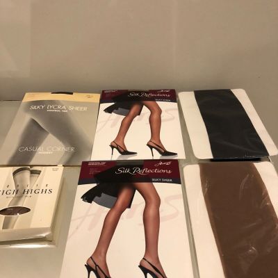 Hanes Womens Silk Reflections Silky Sheer & Thigh High Best-Seller Lot Of 4