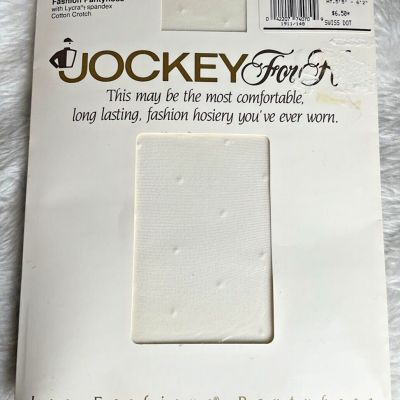 Jockey For Her Sheer  Pantyhose small-tall Antique White Control Top Swiss dot