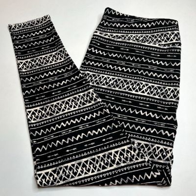 NEW LuLaRoe TC2 Leggings BLACK CREAM Ethnic TRIBAL Tattoo ARROW Abstract Stripe