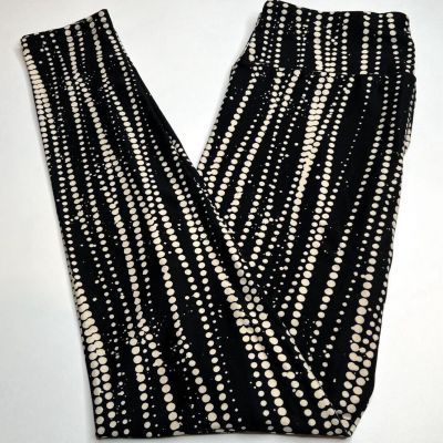 NEW LuLaRoe OS Leggings BLACK WHITE Line Stripe POLKA DOT Icicles Pearls Ribbon