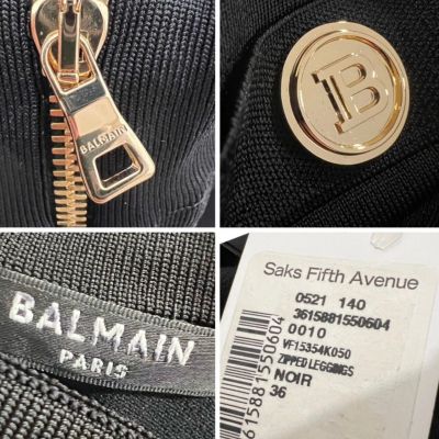 BALMAIN Zipped Button Leggings FR:36