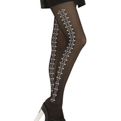 Sexy Black Gothic Scroll Adult Costume Pantyhose Tights