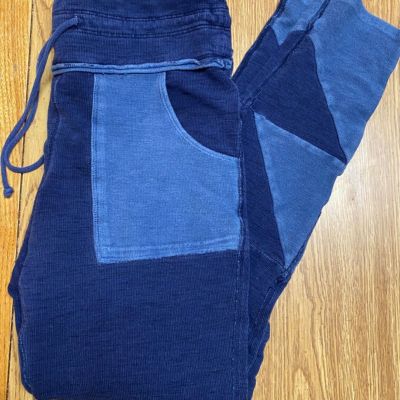 Free People Movement Kyoto Leggings Pants High Rise Patchwork Blue