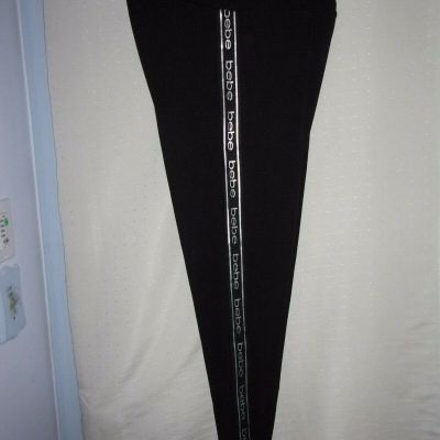 Bebe Sport Size 3X New Women Leggings Black & Silver Metallic bebe Logo on Side