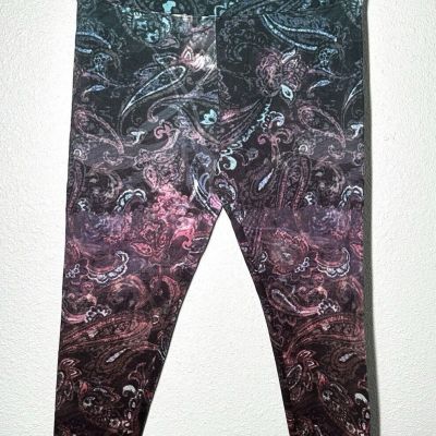 Soft Surroundings Women’s Leggings Paisley Pattern Cotton Blend Size Medium