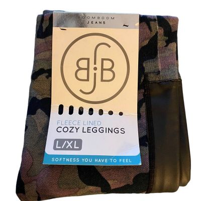 Boom Boom Jeans NWT Fleece Lined Cozy Leggings Animal Print Size L/XL