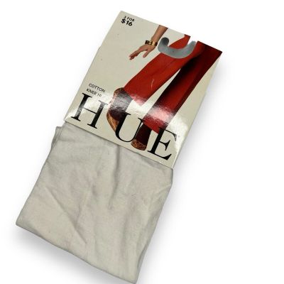 HUE Womens Cotton Knee High White One Size 1 Pair NEW