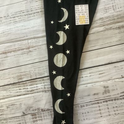 NWT LuLaRoe OS One Size Leggings - Black With Moon And Star Print