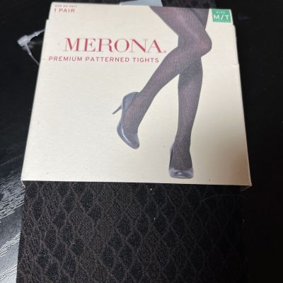 Merona Premium Fashion Snake Ebony Brown Tights Med/Tall NIP NEW to 5'11