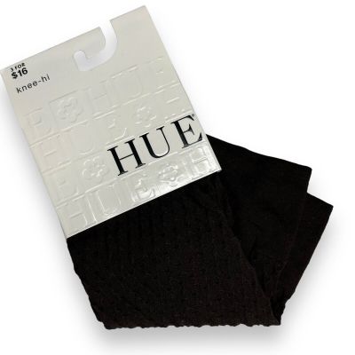 HUE Quatrefoil Knee High Black Womens One Size 1 Pair U13070 NEW