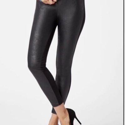 NWOT New Mix Faux Leather Leggings Shiny Boutique Black. Size L/XL