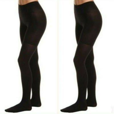 BOGO Opaque Spanx Tights Shaping Not High Waist Womens Size D Black - Lot of 2