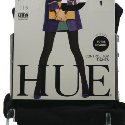 HUE Opaque Tights with Control Top Size 1 fits 100-150 lbs Black - NWT