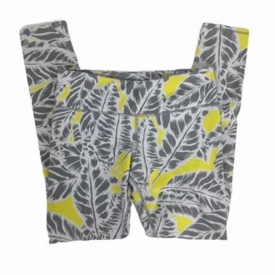 ALO Yoga Gray Airbrush Palm Springs Leaf Leggings Womens Medium Athletic