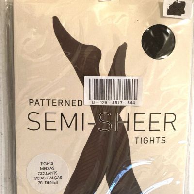 Forever 21. Semi-Sheer. Patterned Tights. Black. S/M P/M M. New in Package PH12