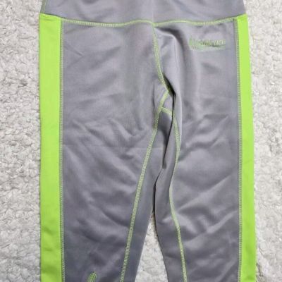 Melaleuca Ladies Workout Capri Leggings Grey And Green Size Large