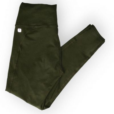 Fabletics Womens Leggings Sz Medium Olive Green Straight Ankle Yoga Exercise Act