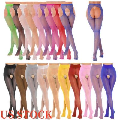 US Women's Hollow Out Stockings See Through Crotchless Tights Stretchy Pantyhose