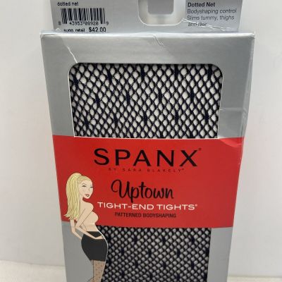 SPANX Uptown size C Black Dotted Net Body Shaping Tight End Tights Style 965 NWT