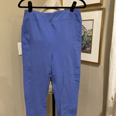 T By Talbots LEGGINGS Capri Active Leggings Aqua SIZE Large With Pockets