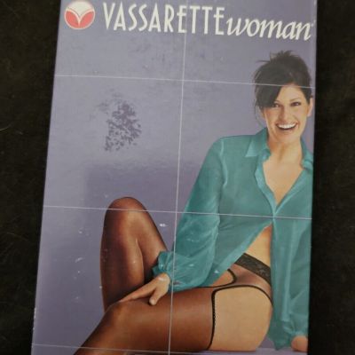 Vassarette Silky Sheer Garter Stockings~Sz Woman 1 (Plus)~Black