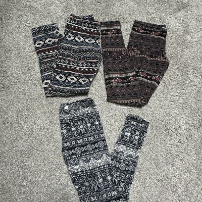 Full Tilt Lot of 3 Boho Print Leggings Size Xs