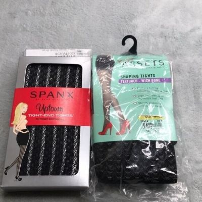 Spanx and Assets Bundle of Textured Shaping Tights Size 2 New