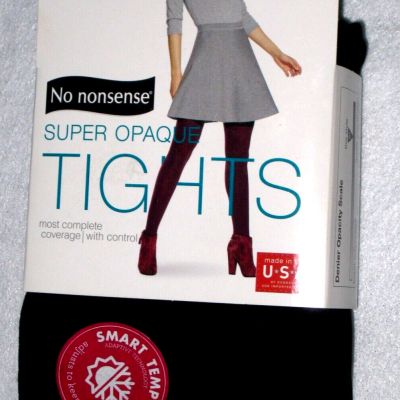 No Nonsense Super Opaque Control Top Black Tights  Size XL  1 Pair  NEW BC2295