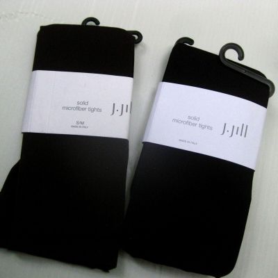 J. JILL MICROFIBER  TIGHTS~BLACK~2 BRAND NEW PAIR~SIZE SMALL