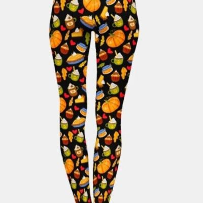 Thanksgiving Highwaist Leggings/pumpkin pie/atumn/fall/holidays