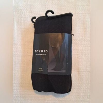 Torrid black size 1/2 (14-20) black microfibre tights, NEW