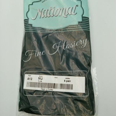 Knee Highs National Fine Hosiery Stocking Nude Beige A12 Vintage