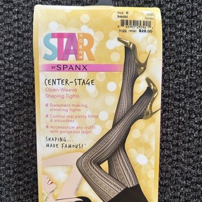 Star Power by Spanx BoudoirPatterned Shaping Tights Black Size E