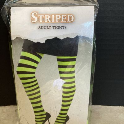 Adult Tights Green & Black One Size New Halloween Costume